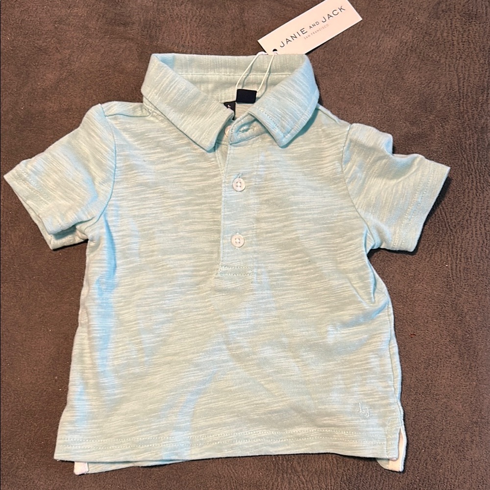 Janie and Jack Blue Polo Shirt Classic Knit Top